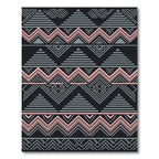 Geometric Gray and Dusty Pink Layered Triangle Rug
