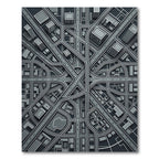 Gray Abstract Cityscape Aerial View Rug