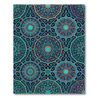 Teal Mandala Geometric Star Medallion Rug