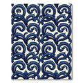 Elegant Indigo Scrollwork Damask Rug
