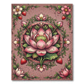 Pink Lotus Strawberry Floral Mandala Rug