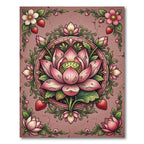 Pink Lotus Strawberry Floral Mandala Rug