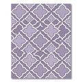 Lavender Quatrefoil Geometric Floral Tile Rug