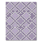 Lavender Quatrefoil Geometric Floral Tile Rug