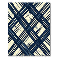Midnight Navy Cream Angular Grid Rug