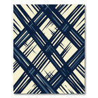 Midnight Navy Cream Angular Grid Rug