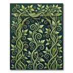 Lush Green Botanical Trellis Vine Rug