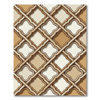 Ochre Brown Lattice Arabesque Rug