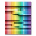 Vibrant Rainbow Gradient Offset Blocks Rug