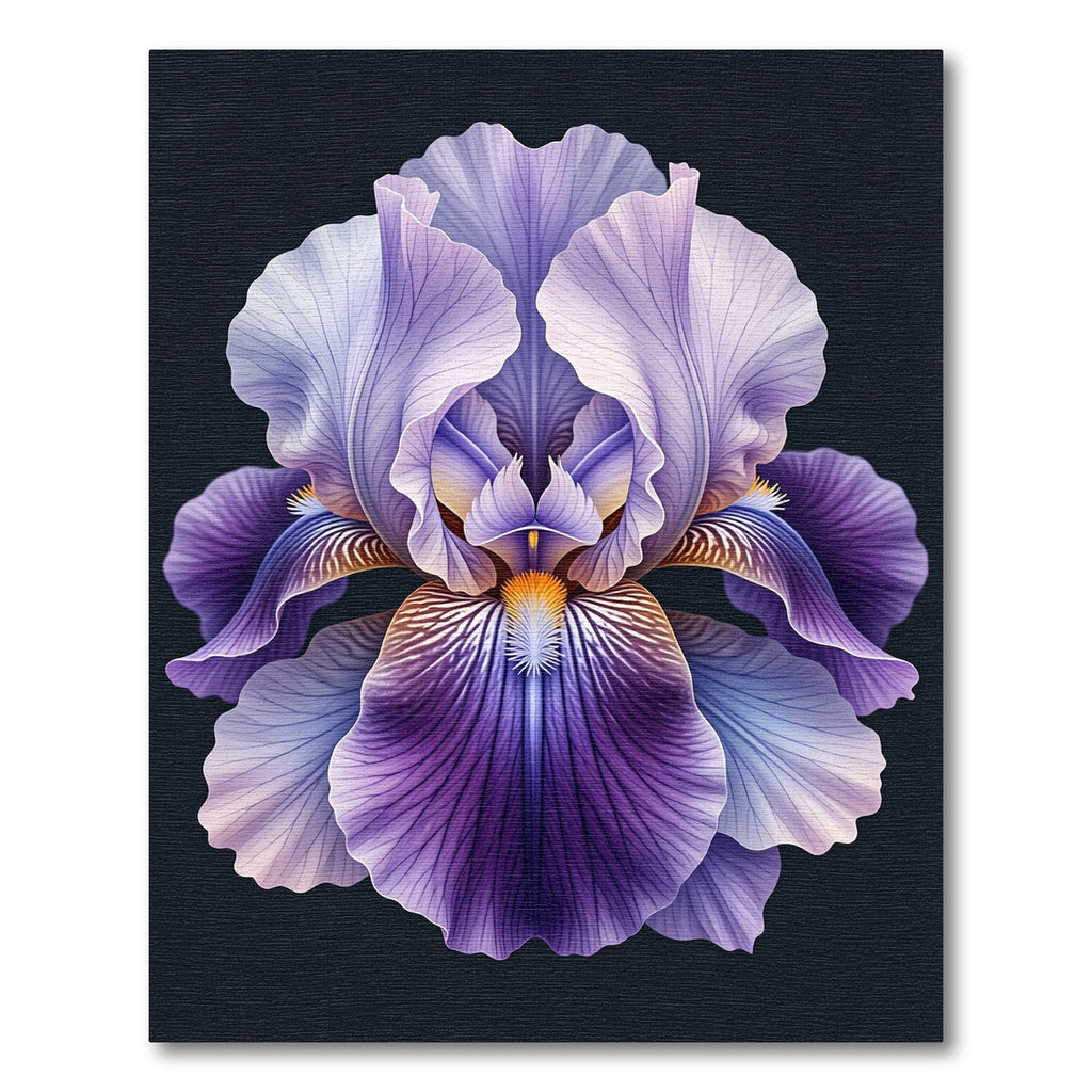 Majestic Purple Iris Floral Bloom Rug