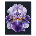 Majestic Purple Iris Floral Bloom Rug