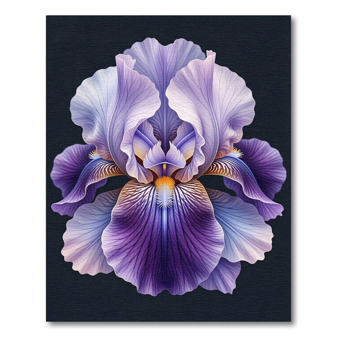 Majestic Purple Iris Floral Bloom Rug