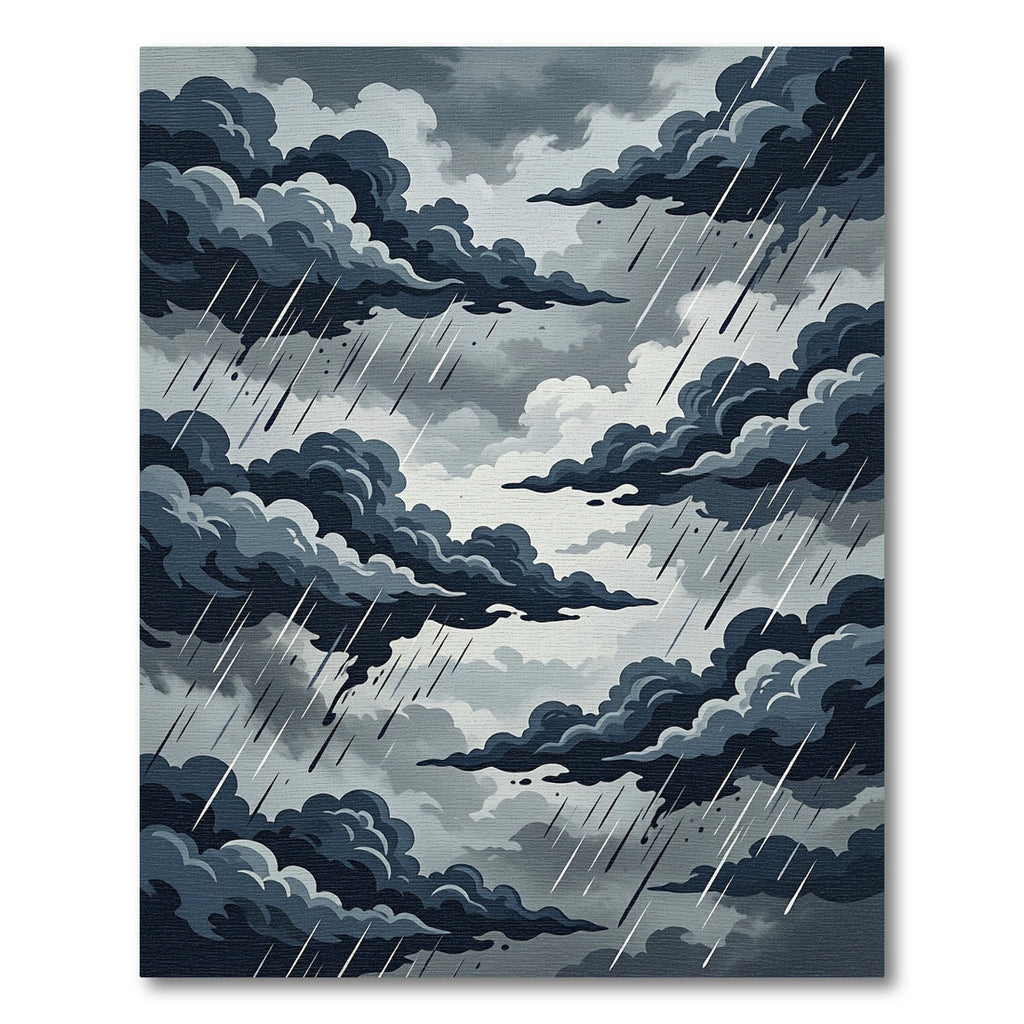 Dark Stormy Clouds with Rain Rug
