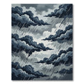 Dark Stormy Clouds with Rain Rug