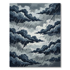 Dark Stormy Clouds with Rain Rug