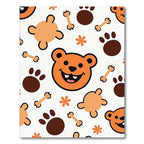 Orange Bear Paw Bone Playful Animals Rug