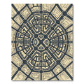 Architectural Radial Urban Grid Monochromatic Rug