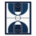 Minimalist Navy Blue Basketball Court Graphic Rug