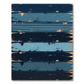 Midnight Blue Distressed Horizontal Stripe Rug