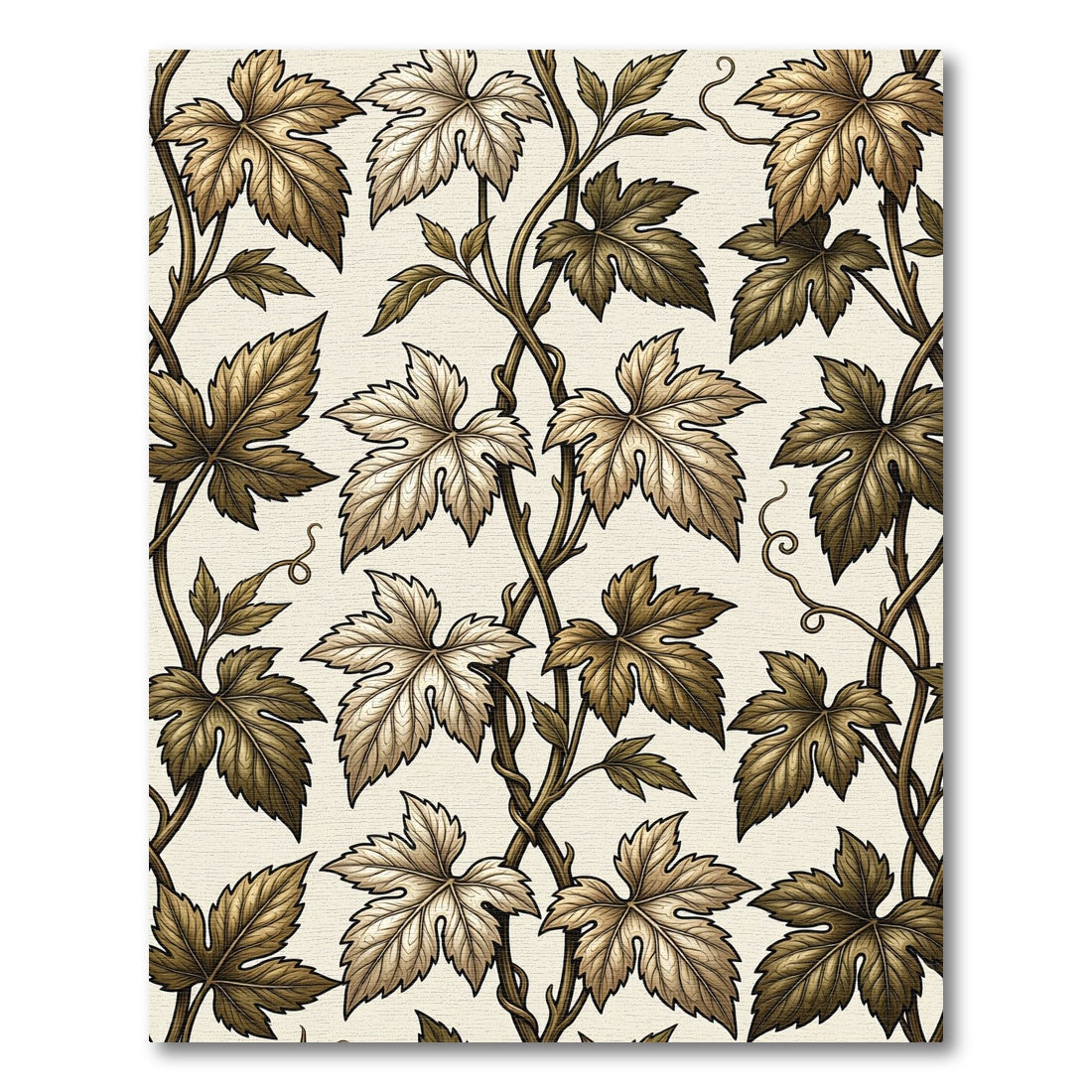 Golden Vine Leaf Tapestry Rug