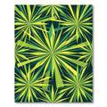 Radiant Lime Leaf Burst Pattern Rug