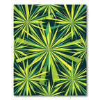 Radiant Lime Leaf Burst Pattern Rug