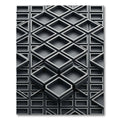 Monochromatic Gray Geometric 3D Cube Rug