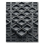 Monochromatic Gray Geometric 3D Cube Rug