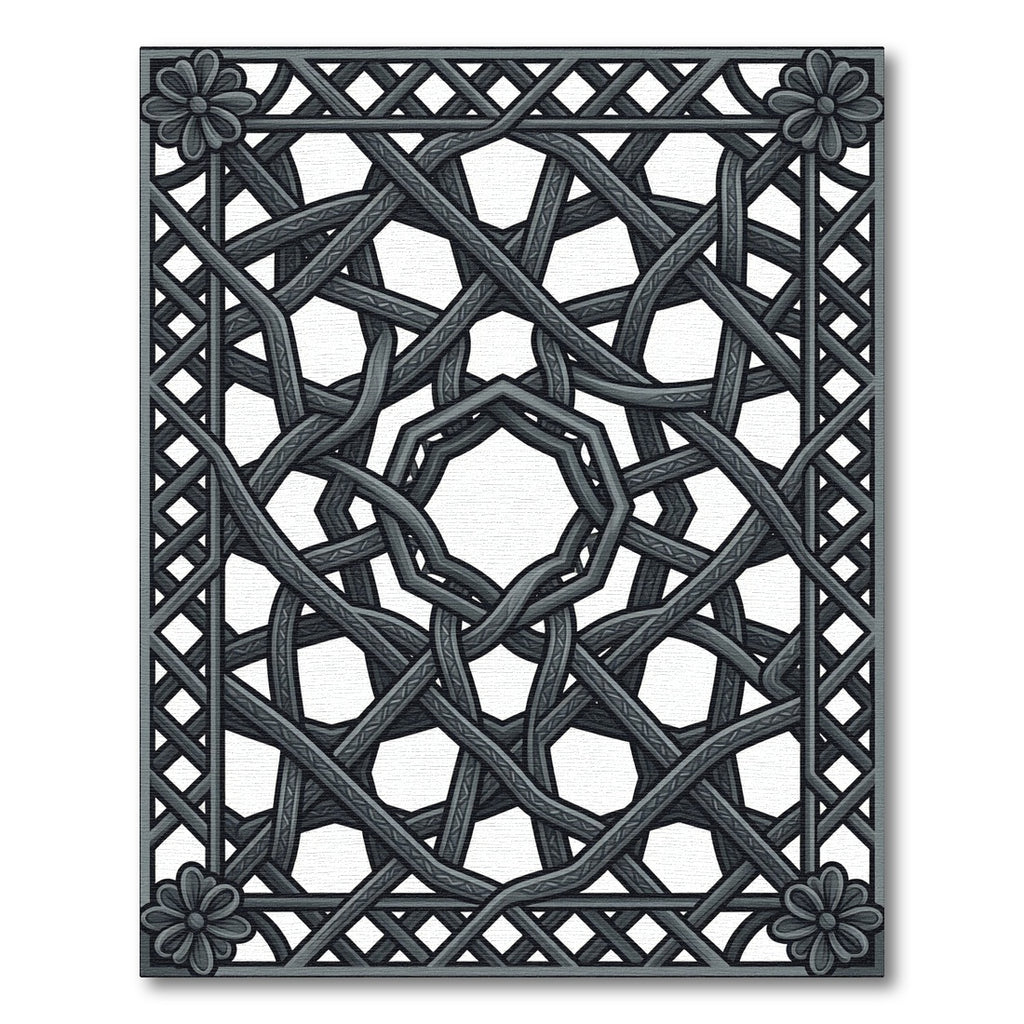 Intricate Dark Gray Celtic Knot Rug