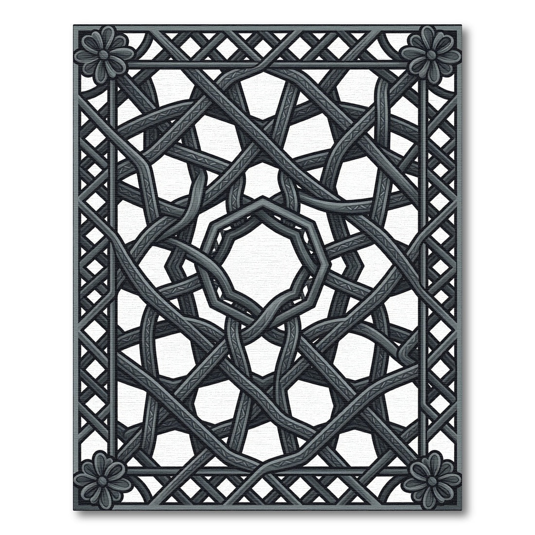 Intricate Dark Gray Celtic Knot Rug