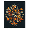 Celestial Geometric Orange Star Medallion Rug