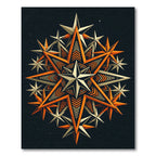 Celestial Geometric Orange Star Medallion Rug