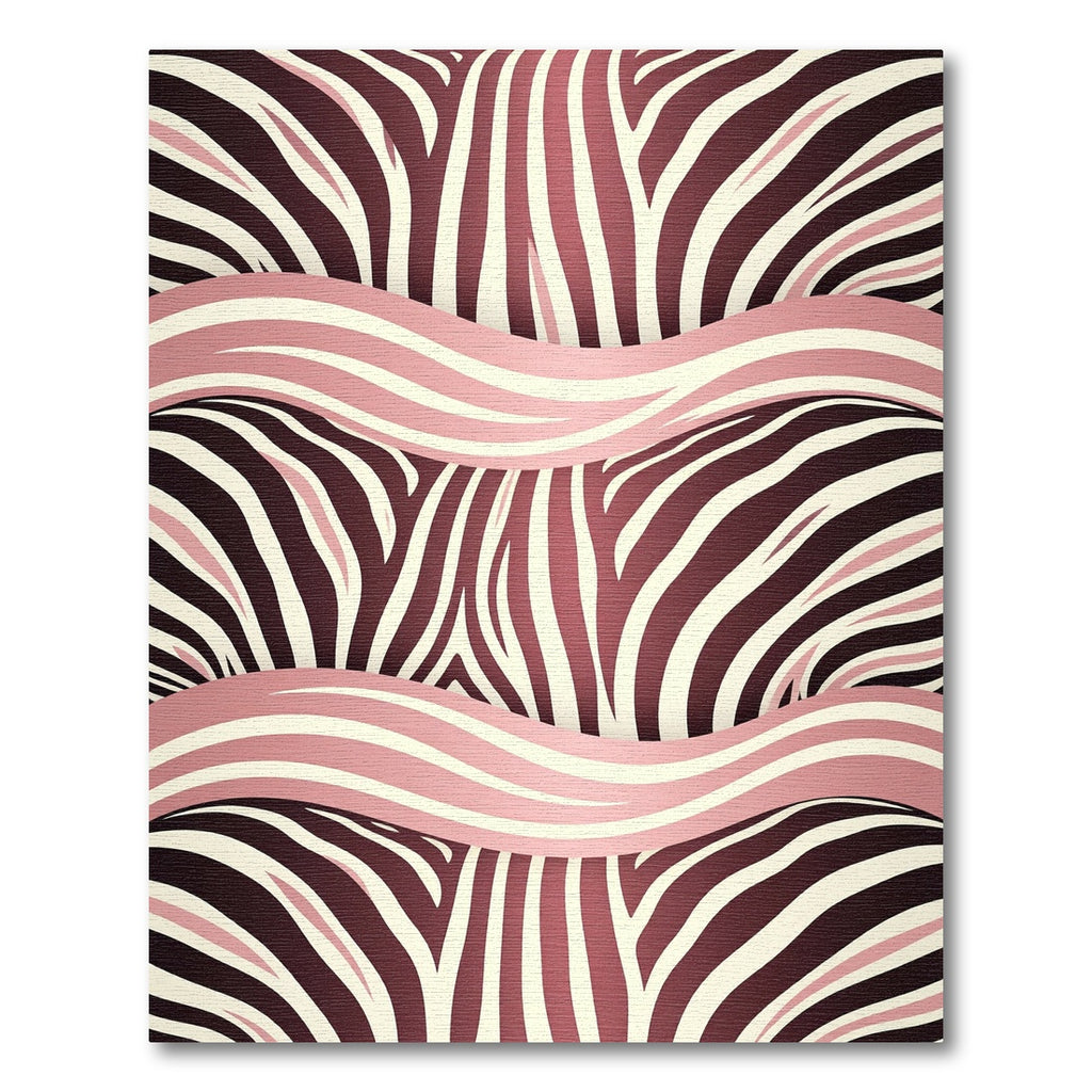 Burgundy Blush Zebra Waves Rug