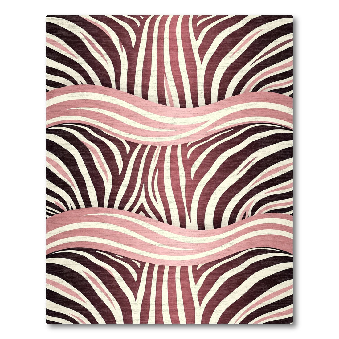 Burgundy Blush Zebra Waves Rug