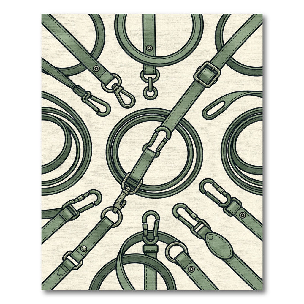 Sage Green Tactical Leather Strap Loop Rug