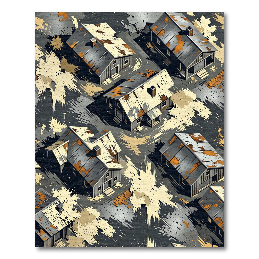 Rustic Abandoned Barnyard Landscape Rug