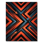 Bold Geometric Orange and Charcoal Arrow Rug