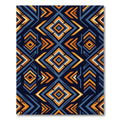 Bold Orange Blue Geometric Diamond Rug