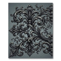 Elegant Charcoal Acanthus Scroll Flourish Rug