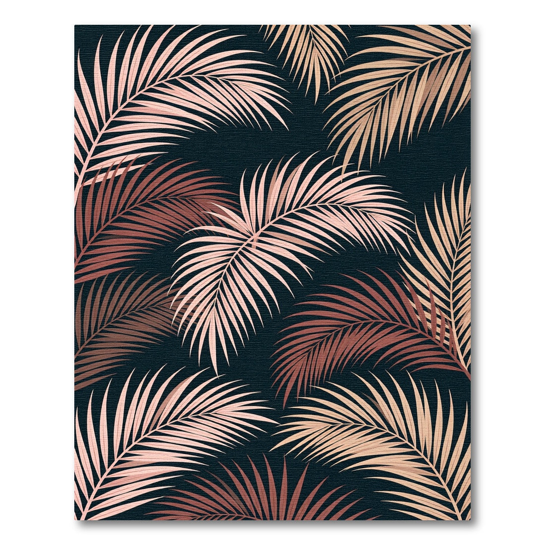 Rose Gold Palm Frond Overlay Rug