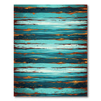 Coastal Blue Wood Plank Stripe Rug
