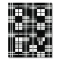 Bold Monochrome Plaid Checkered Square Rug