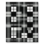 Bold Monochrome Plaid Checkered Square Rug