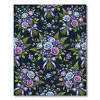 Lavender Blue Rose Bouquet Garden Rug