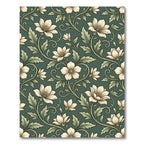 Elegant Sage Green Floral Botanical Art Rug