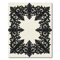 Elegant Black Ornate Baroque Border Rug