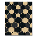 Modern Minimalist Black and Beige Hexagon Rug