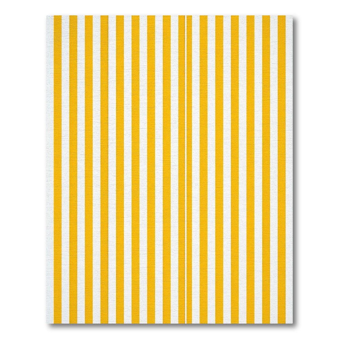 Minimalist Yellow and White Linear Stripe Rug
