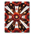 Radiant Red Poppy Bursting Fireworks Rug
