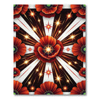 Radiant Red Poppy Bursting Fireworks Rug